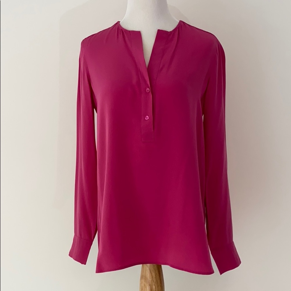 VINCE Pink Silk Blouse